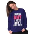 thumbnail image 4 of Funny Not Shy Don't Like You Sarcasm Women Plus Size Crewneck Sweatshirt Brisco Brands 4X, 4 of 4