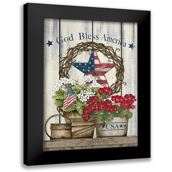 Spivey, Linda 11x14 Black Modern Framed Museum Art Print Titled - God Bless America Still Life