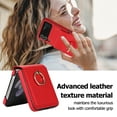 thumbnail image 5 of TECH CIRCLE Leather Case for Galaxy Z Flip 4 2022 (6.7 inch) - Shockproof Classic Case with Phone Ring Holder, Red, 5 of 11