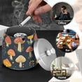 thumbnail image 4 of Yayeee Ashtray with Lid for Cigarette Smokeless Stainless Steel Home Ash Holder, Black Mushroom Pattern, 4 of 7