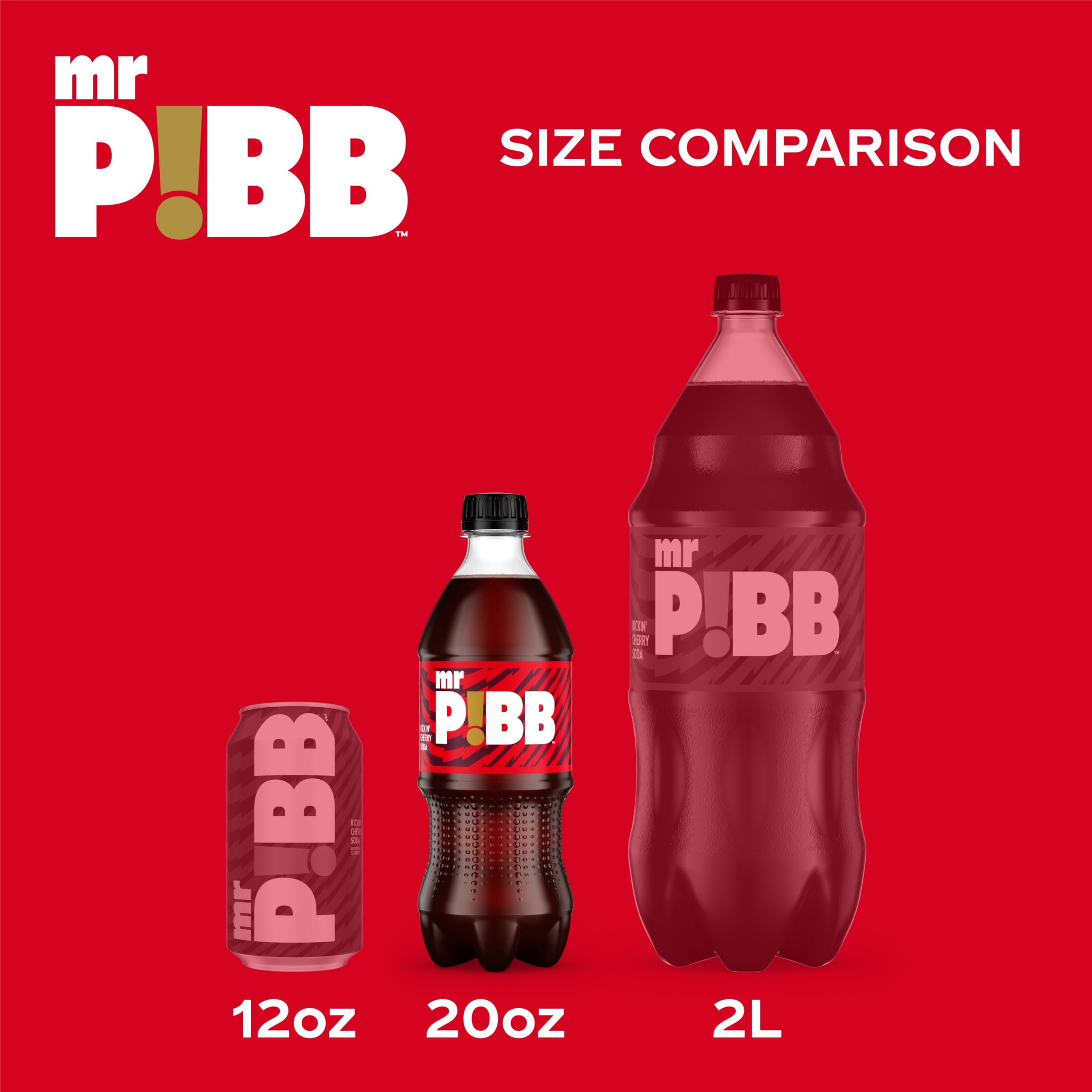 (5 pack) Mr. Pibb Cherry Soda Pop Bottle, 20 fl oz
