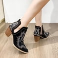thumbnail image 4 of NECHOLOGY Botas Mujer Adulto Femenino Zapatos Botines para mujer Botas De Tamaño Con Borde De Invierno Botas De Punta Puntiaguda De Moda Botas De Tacón Grueso Para Mujer (Black, 9), 4 of 7