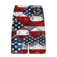 thumbnail image 4 of Axiiglly Mens Shorts 4th of July Swim Trunks Independence Day Bathing Suit Patriotic Casual Plus Size Shorts with Liner Flag Print Elastic Waist Board Shorts, 4 of 6