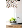 thumbnail image 2 of Ambesonne Wild Nature Window Valance, Cartoon Fox Rabbit Cat, 42" x 12", White Dark Tan and Dark Khaki, 2 of 2