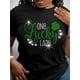 thumbnail image 1 of Camiseta informal de manga corta para mujer, estilo San Patricio, cuello redondo, algodón, lavable a máquina, estampado de letras Element, ideal para el verano., 1 of 6