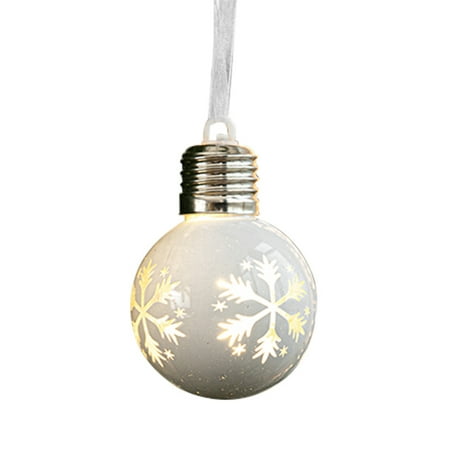 

Christmas Tree Decor Hanging Pendant Snowflake Light Bulb With Battery elk Merry Christmas Home Decoration