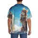 thumbnail image 3 of Fotbe Blue Sky Winged Cat Camisa Estampada de Manga Corta para Hombre, Casual de Verano, Estilo Playero, Sin Arrugas-Large, 3 of 5