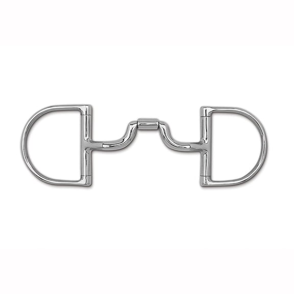 Myler MB 43LP: English Dee Snaffle Bit - Stainless Steel, Copper Inlay