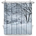 thumbnail image 6 of Christmas Themed Fabric Shower Curtains Winter Wonderland Forest Long Waffle Bath Curtain Farmhouse Xmas Holiday Shower Curtain for Kids Bathroom Decor Waterproof with Hooks,84x72 Inch, 6 of 6