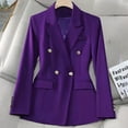 thumbnail image 1 of Leodye Blazer à Manches Longues pour Femmes, Confortable et à la Mode, Veste Décontractée avec Poches, Violet m(m), 1 of 5