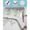 thumbnail image 3 of Quilts Queen Size Bedding Set, Sage Green Eucalyptus Reversible Summer Quilt 3 Pieces, Pink Floral Buds Summer Pastoral Lightweight Bedspreads Coverlets with 2 Pillow Shams for All Seasons, 3 of 5