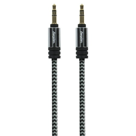 set of 3 Energizer 02754 - 8  Black and White Braided 3.5mm Audio Cable (ENG-AUX12)