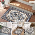 thumbnail image 5 of 2x3 Ft Entryway Area Rug, Orange Brown Southwestern Kitchen Rug Runner Washable Floor Mat, Boho Traditional Ethnic Classical Non Slip Indoor Door Mat Throw Carpet for Bathroom Living Room Bedroom, 5 of 8