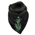 thumbnail image 1 of Women Feather Print Cotton Winter Warm Button Up Scarf, 1 of 3
