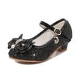 thumbnail image 1 of Zapatos de cuero para niña con tacón alto y lazo de diamantes de imitación, modelo princesa, zapatos de cristal con lentejuelas para niñas, 1 of 6