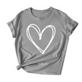 thumbnail image 4 of Moxiu Womens Valentine Shirts Short Sleeve Love Heart Graphic Tee T Shirts Teen Girls Cute Graphic T Shirts Tee Top 2025 Gray,XXL, 4 of 4