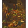 thumbnail image 2 of Henry Charles Bryant 20x23 Black Ornate Framed Double Matted Museum Art Print Titled: The Market Stall (1877), 2 of 5