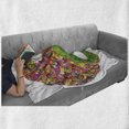 thumbnail image 6 of Ying Yang Soft Flannel Fleece Throw Blanket, Flowers and Leaves Ying Yang Floral Style Daises Sunflowers, Cozy Plush for Indoor and Outdoor Use, 70" x 90", Multicolor, by Ambesonne, 6 of 6