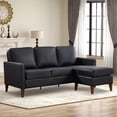 thumbnail image 5 of Bonzy Home Sectional Sofa Couch, L Shaped Couch Sofa with Reversible Chaise, Faux Leather Lounge Sofa for Living Room Apartment Small Space, 5 of 7