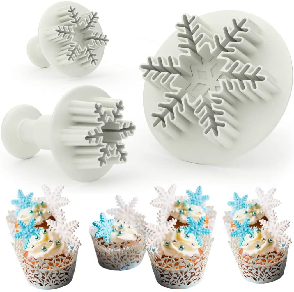 Set of 2 x SNOWFLAKE CHRISTMAS Cookie or Fondant Cutters Sugarcraft Icing Cake