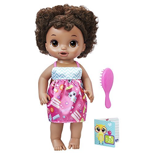 BEBÉ ALIVE ESC. LISTA: Muñeca c/pelo rizado, vestido escolar, accesorios incluyen cuaderno y cepillo. +3 años (Exclusiva Amazon)