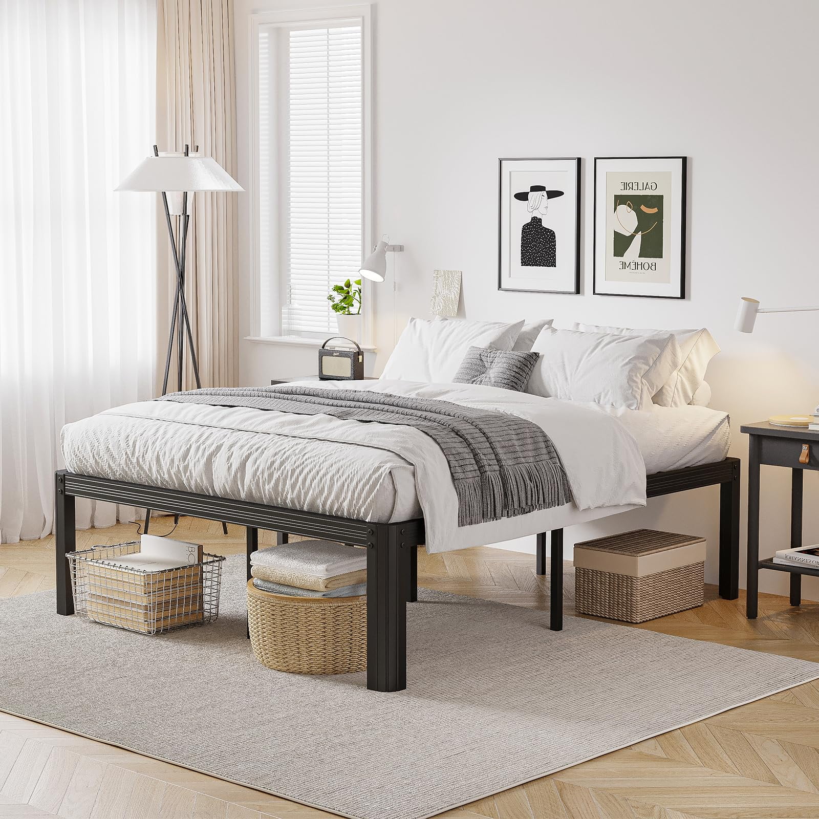 Woozuro 18" Heavy Duty Standard Bed Frame, Full