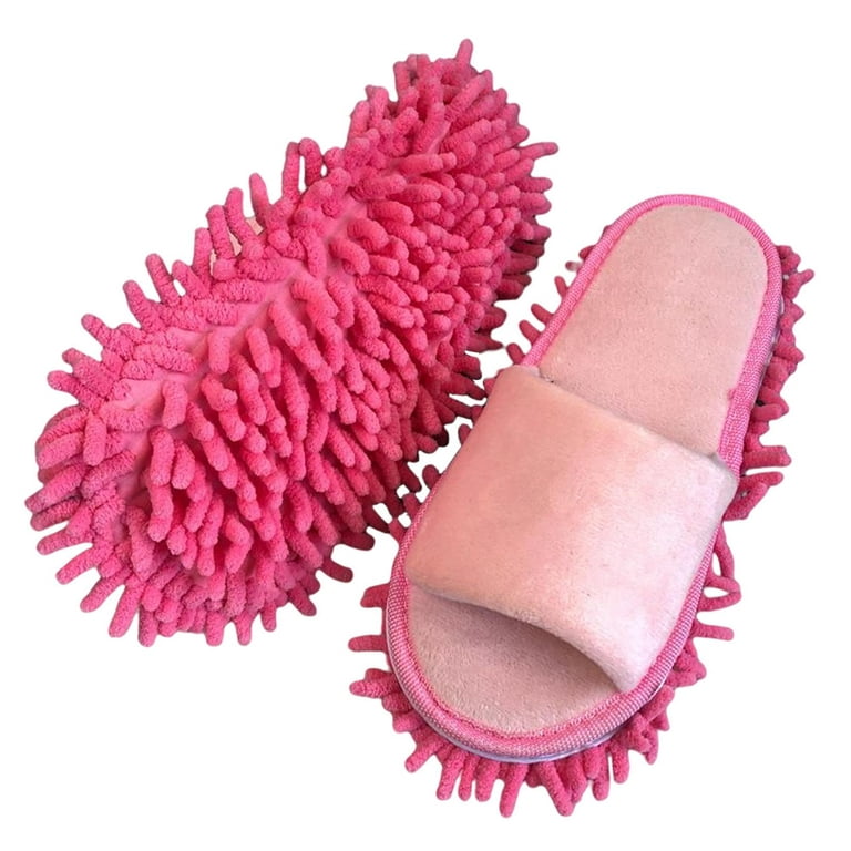 Microfiber Chenille Mop Slippers, Household Comfortable Portable Detachable  Unisex Cleaning Tool for Bedroom Moping Floor Dust Cleaning , Pink 