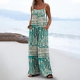 thumbnail image 2 of Trajes de Mujer Casual Suelto Impreso sin Mangas Correa Trasera, Cuello en V con Bolsillos para el Verano Y el Uso Diario, 2 of 6