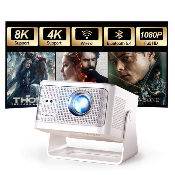 [900ANSI&Auto Focus] Magcubic 8K Support Native 1080P Full HD Projector, Auto Keystone Movie Projector with WiFi 6 & BT 5.4, Android 14 with Built-in Apps, Smart Projector for Home Theater HY350MAX