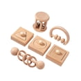thumbnail image 4 of 6 piezas juguetes para bebés de madera juguetes para sonajeros de madera anillos de agarre juguete para agarrar el anillo de madera para bebés, 4 of 9