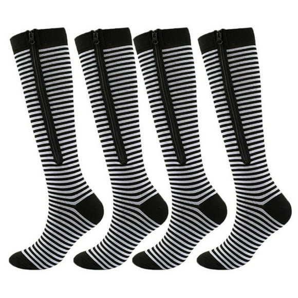 Medias de compresión con cremallera para mujer y hombre, medias de compresión hasta la rodilla, medias de soporte médicas con puntera cerrada para varices, postoperatorias, hinchazón, enfermería y