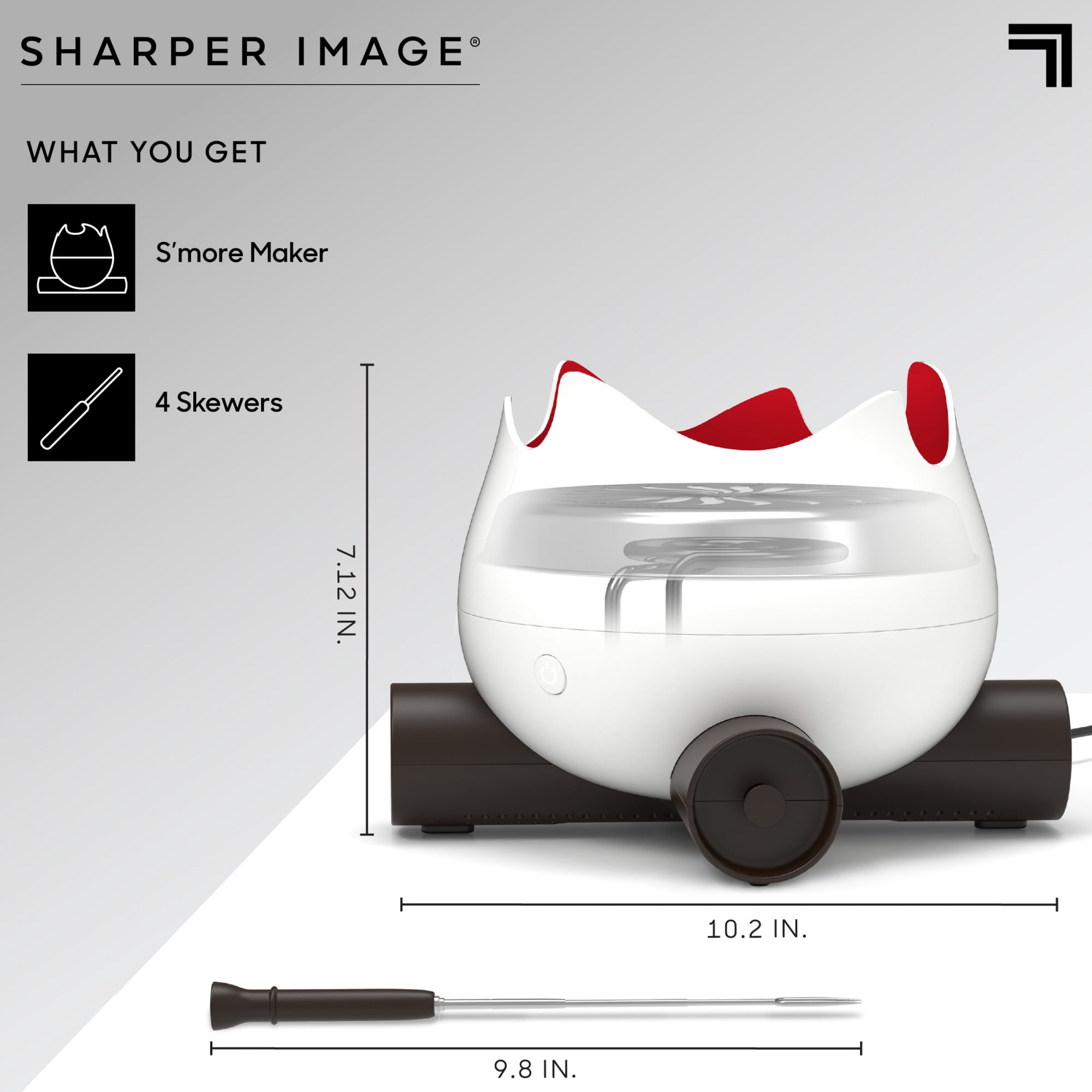 Sharper Image® Flameless Marshmallow S'mores Maker, Includes Four Forks and Easy Cleaning Parts
