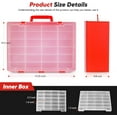 thumbnail image 2 of 72-Compartment Toy Organizer Storage Box for , Matchbox,  Toys & Dolls - Red, 2 of 6