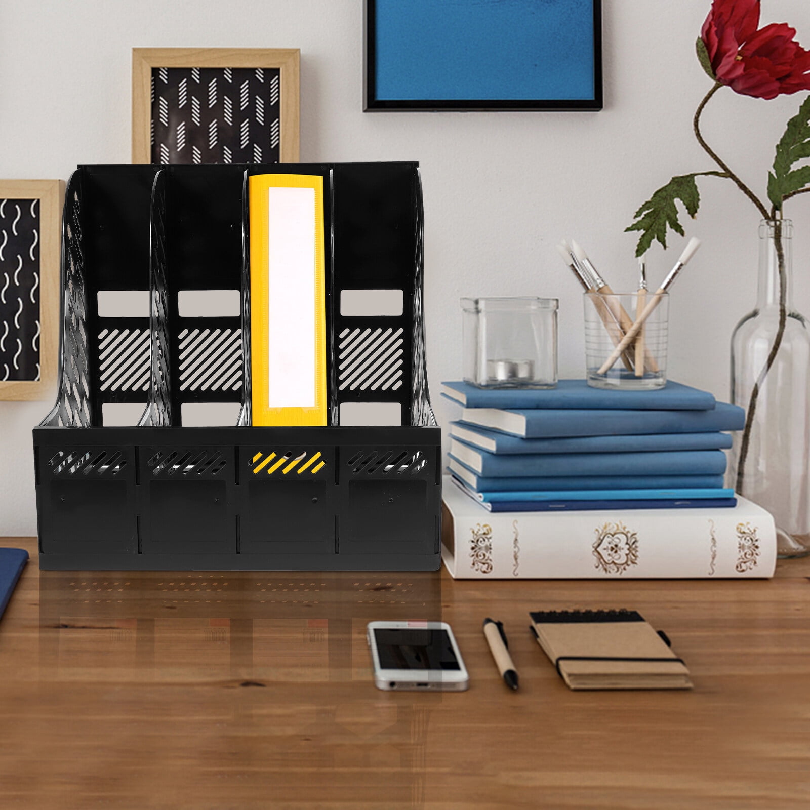 NUOLUX A4 File Magazine Storage Holder Paper Document Organizer Desk Folder Rack Box Stand Desktop Sorter Container