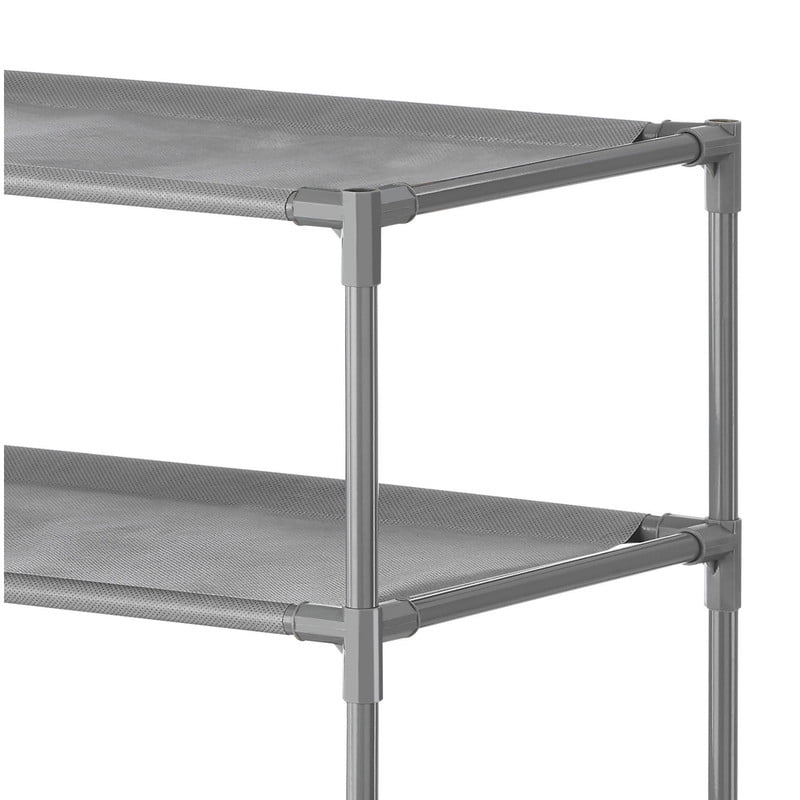Whitmor 6-Tier Metal & Fabric Spacemaker Storage Rack, Space-Saving Adjustable Shoe Rack, Gray
