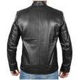 thumbnail image 3 of Xzbqbs Mens Leather Jacket Casual Biker Motorcycle PU Stand Collar Coat Fashion Slim Fit Motorcyle Lightweight Jackets for Men, 3 of 4