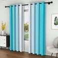 thumbnail image 4 of LFEEY Turquoise Teal Curtains, Blackout Light Room Darkening Curtains, Ombre Gray, 42" W x 84" L, 2 Panels, 4 of 7