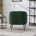 thumbnail image 4 of Jopath Accent Chair with Metal Legs,Channel Tufted Lounge Chair Single Sofa Round Leisure Armchair for Bedroom Living Room Reception Study Room Office Green, 4 of 9