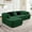 Green + Teddy + 3 Seat-1, variant on SOULART 105.9" Cloud Couch, White Teddy Fabric L-Shaped Sectional Sofa for Living Room, No Assembly Fluffy Comfy Chaise Lounge with Contrast Color Design