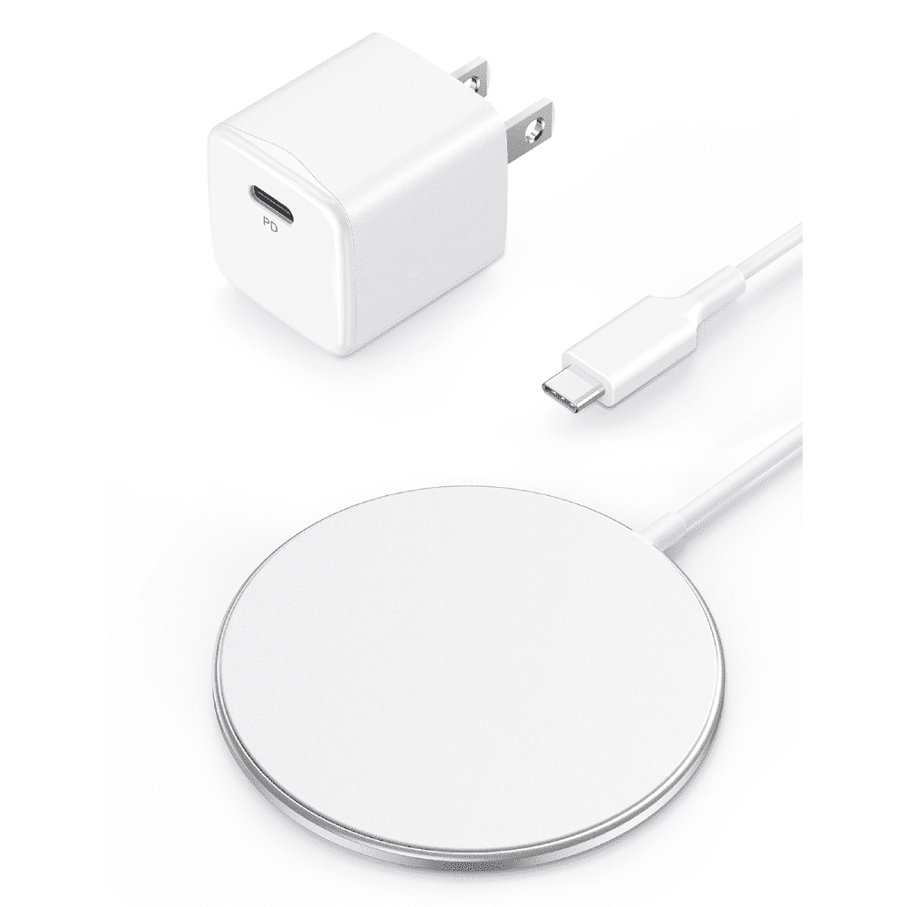 For Apple MagSafe Charger + PD Type-C Wall Charger, 20W Magnetic Wireless Charger Qi Fast Charging Pad for iPhone 13, 12 Mini,12 Pro,13 Pro Max