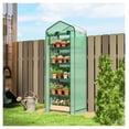 thumbnail image 2 of Mini Greenhouse 5 Tier, Portable Plant Greenhouse with PE Cover & Screen Roof, Small Indoor Outdoor Greenhouse for Plants, UV Protection, 75.6"H Green, 2 of 8