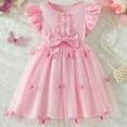 thumbnail image 2 of Robe Fille Tout-Petit Enfants Robe d'Été Légère Sans Manches en Coton Maille Robe de Jeu avec Volants Robe Enfant Fille Rose 5 Ans-6 Ans, 2 of 6