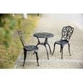 thumbnail image 3 of Patio Furniture Sets 3-Piece Outdoor Rust-Resistant Cast Aluminum Patio Bistro Set Black,Outdoor Patio Furniture Sets, 3 of 5