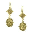 thumbnail image 2 of 1928 Jewelry Tailored Double Starburst Accent Drop Earrings, Gold, 2 of 3