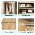 thumbnail image 3 of Ktaxon Wood Fluted Wardrobe Armoire Closet with Hanging Rod, Modern Drawer Shelf Closet with Handles, Farmhouse to Mid-Century Style, 3 of 11