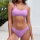 thumbnail image 1 of Bikini Mujer Traje de Baño Conjunto de Bikini Acanalado Para Mujer, Traje de Baño de Dos Piezas Con Textura En El Cuello, Tankini, Cómodo y Elegante, Ropa de Playa, 1 of 6