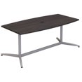 thumbnail image 1 of Bush Business Furniture 72W x 36D Boat Shaped Conference Table with Metal Base in Storm Gray, 1 of 6