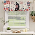 thumbnail image 3 of 2 Pack Valances for Windows, 4th of July Window Valances for Living Room/Bedroom/Bathroom, Independence Day Usa Flag Dog Firework Flower Light Filtering Kitchen Curtain Valance 60"W x18" L, 3 of 9