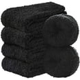 thumbnail image 2 of 5 Pairs Womens Fuzzy Slipper Socks, Ultra Soft Microfiber Crew Socks for Winter, Non-Slip Cozy House Socks with Fluffy Lining, 2 of 6