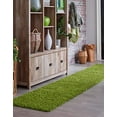 thumbnail image 5 of Unique Loom 3140783 2 ft. 6 in. x 13 ft. Solid Shag Runner Rug, Grass Green, 5 of 5